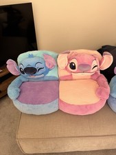 Disney Stitch and Angel Plush Sofa Chair - In Hand Ready to Ship 1 Per Order