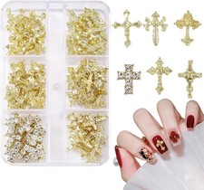 Cross nail charms 60pcs 3d - cross, charms,