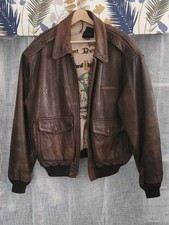 Avirex A-2 Military Flight Leather Jacket Vintage L