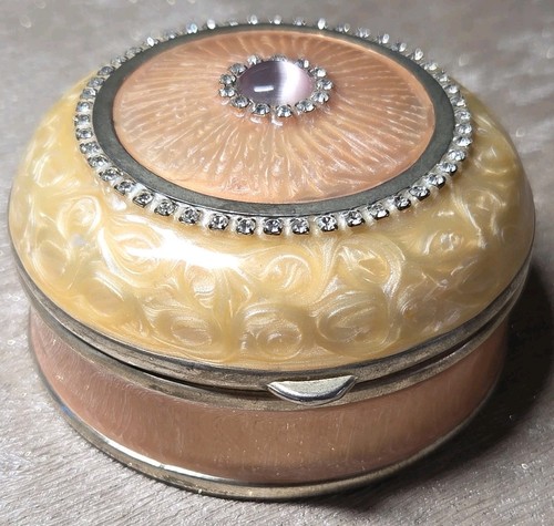 Vintage silver plated enamel