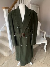 Marcello Aragona Italian Men's Wool Cashmere Long Formal Green Coat Size 52"