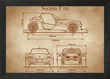 Secma F16 Blueprint old Framed