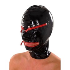 Latex Gummi Mask with Red Zip