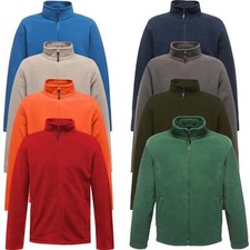Mens Fleece Jacket Plain Full Zip Up Heavy Outdoor Warm Polar Anti Pill Work