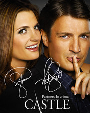 NATHAN FILLION & STANA KATIC SIGNED REPRINT CASTLE TV SERIES 8"x10" Photo