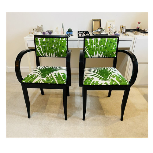 Pair black wood dining - pair, of