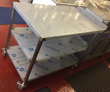 Stainless Steel Trolley Mobile Shelving Unit Lockable Castors W1180xD680xH955mm