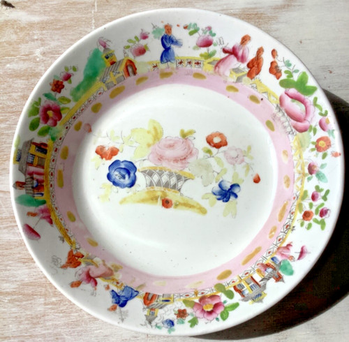 1820 new hall porcelain bowl - hall,
