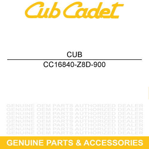Cub cadet 16840 z8d 900 - cadet, fuel