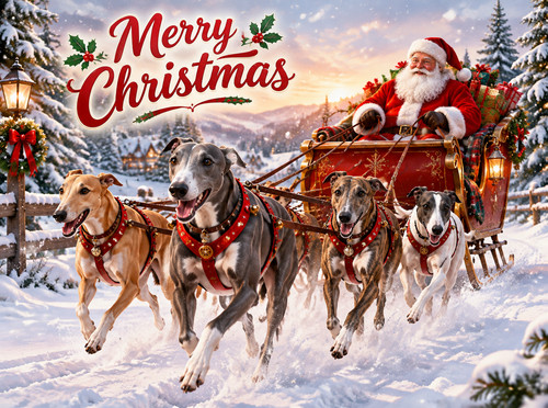 Greyhound whippet christmas - whippet,