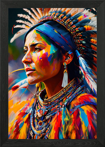 Native american art - native, framed