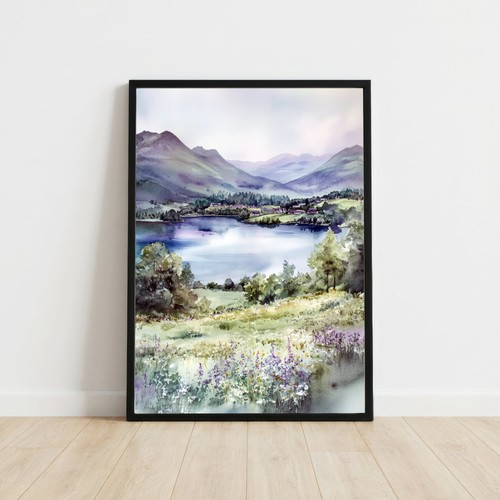 Keswick cumbria travel poster - keswick,