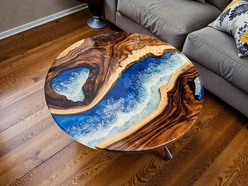 Round ocean wave epoxy - 12",