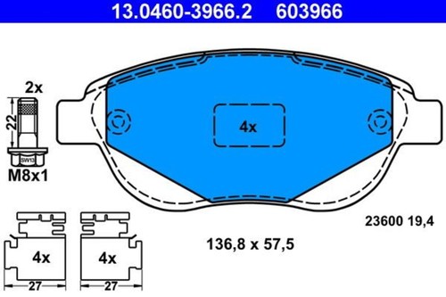 Disc brake pad set ate - pad,