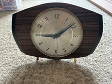Mid Century Metamec Wood Effect Mantle Clock. Vintage retro.