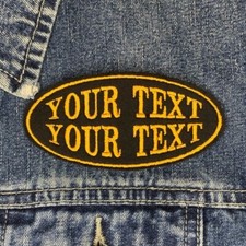 OVAL CUSTOM PERSONALISED BIKER PATCH TRIKER CLUB SEW ON EMBROIDERED FELT PATCH