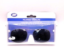 Boots  157 Polarised Overclips Clip On Sunglasses Lenses Block UVA + UVB Black