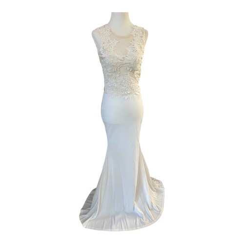 Elegant white lace - white, dress