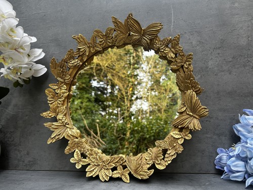 Wall mirror gold butterfly - wall,