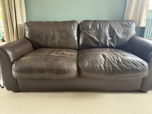 John lewis dark brown leather - john,