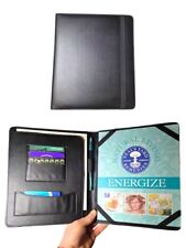 Genuine Black Leather Document Case A5 A6 A7 Conference Folder Business Portfoli