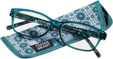 Foster Grant - Pearla Teal  - Womans Reading Glasses + Free Matching Case