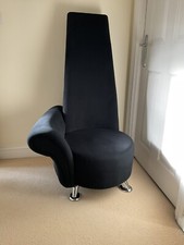 Potenza Designer High Back Chair, Black Microfibre
