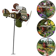 Pilot Flying Biplane Wind