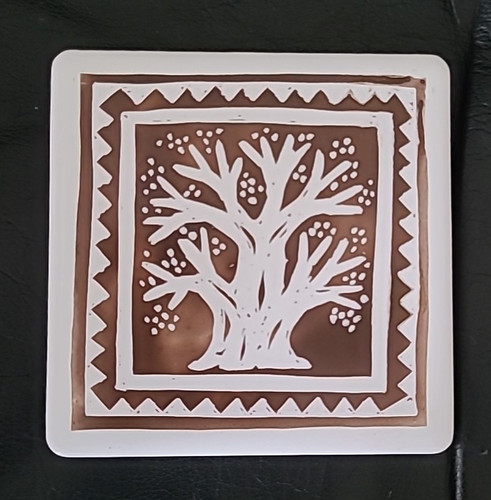Handmade ceramic coaster - handmade,