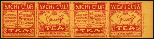Vintage label yacht club tea - label,