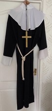 Fancy Dress Medium Nuns Outfit With Wimple, Collar, Rope Belt And Large Cross