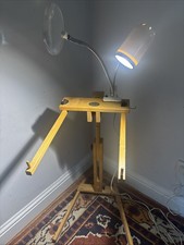 Vintage Needle Needs Necessaire Embroidery Floor Stand With Magnifying Lamp