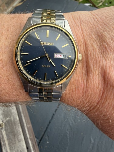 Seiko solar v158 0aa0 two - seiko, tone