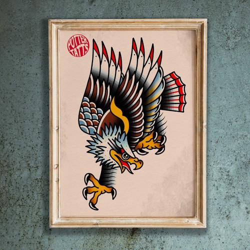 Traditional eagle old - old, school