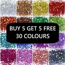 10g Holographic Hexagon Chunky Glitter Nail Art Face Eye Body Hair Tattoo Powder