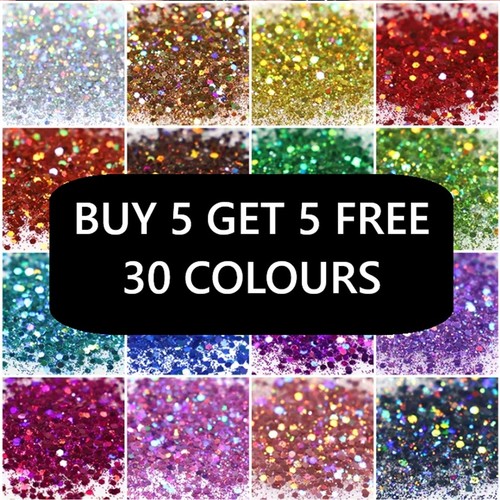 10g holographic hexagon - holographic, chunky
