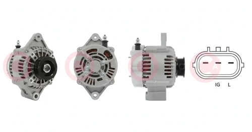 Alternator with ribbed belt - v-ribbed,