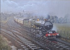 Great Western Railway Steam Locomotive “King Edward” — Signed Oil Painting, 1988