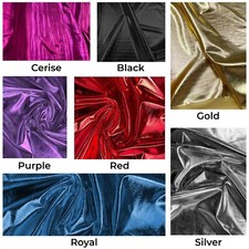 Metallic Lycra Stretch Fabric 4-Way Spandex Shiny Foil Elastane Dance & Costume