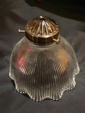 Antique Holophane glass light