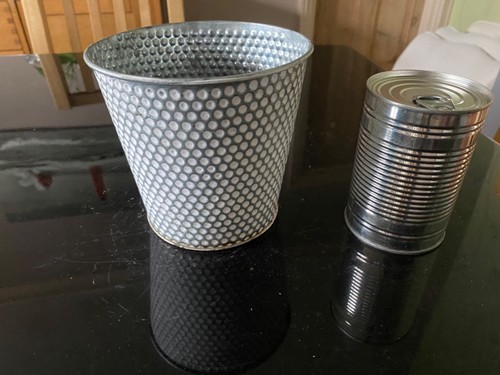 Plant pot metal tin - pot, metal/tin