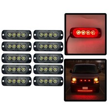 10x 12V 24V Red LED Flush Fit Side Marker Lights Van Truck Trailer Lorry
