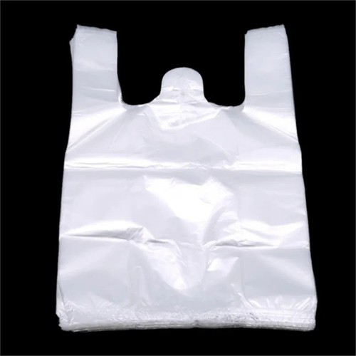 100 white plastic shopping - ,