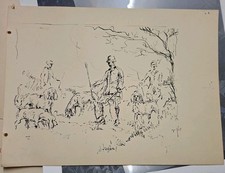 Vintage pen sketch of a fox