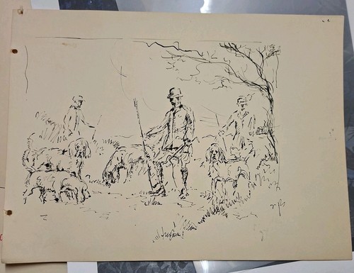Vintage pen sketch - of, fox