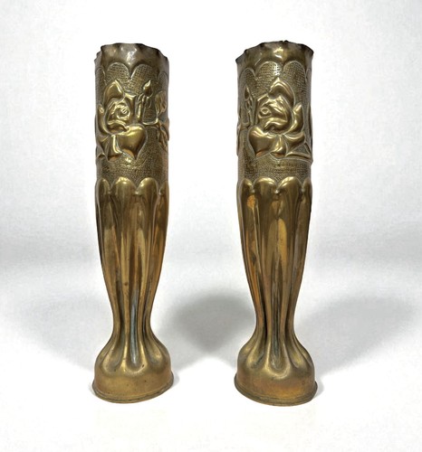 Ww1 pair brass french trench - brass,