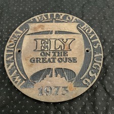 VINTAGE IWA NATIONAL RALLY BOATS AUG 3.6 ELY ON THE OUSE  BRASS  PLAQUE  197