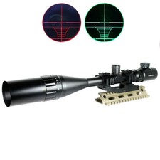 New 6-24x50 Rifle Scope Red Green Dual illuminated with PEPR Mount + Sunshade