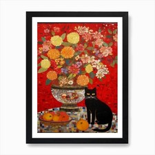 Dahlia With A Cat 1 Art