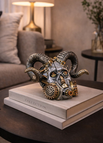 Steampunk ram skull - steampunk,